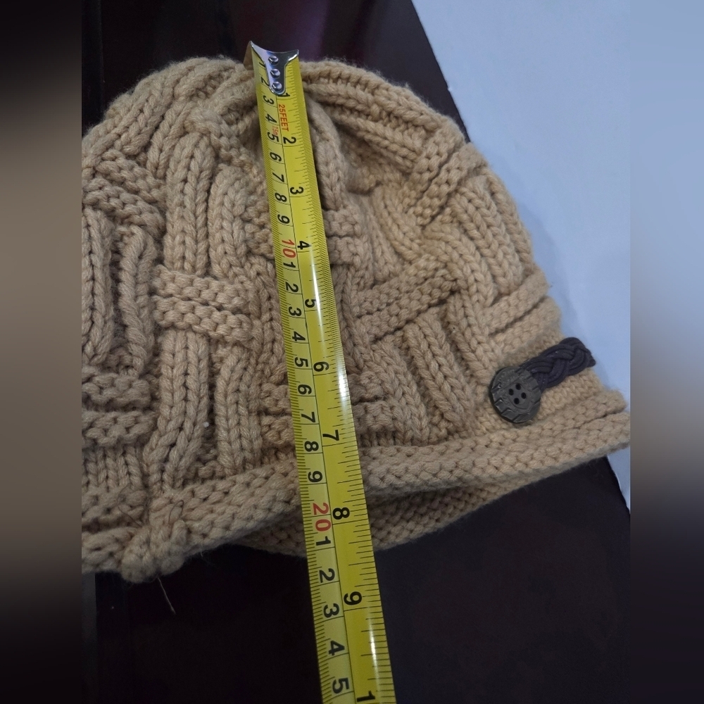 Wrapables Knitted Slouched Beanie with Button Detail - Picture 8 of 9